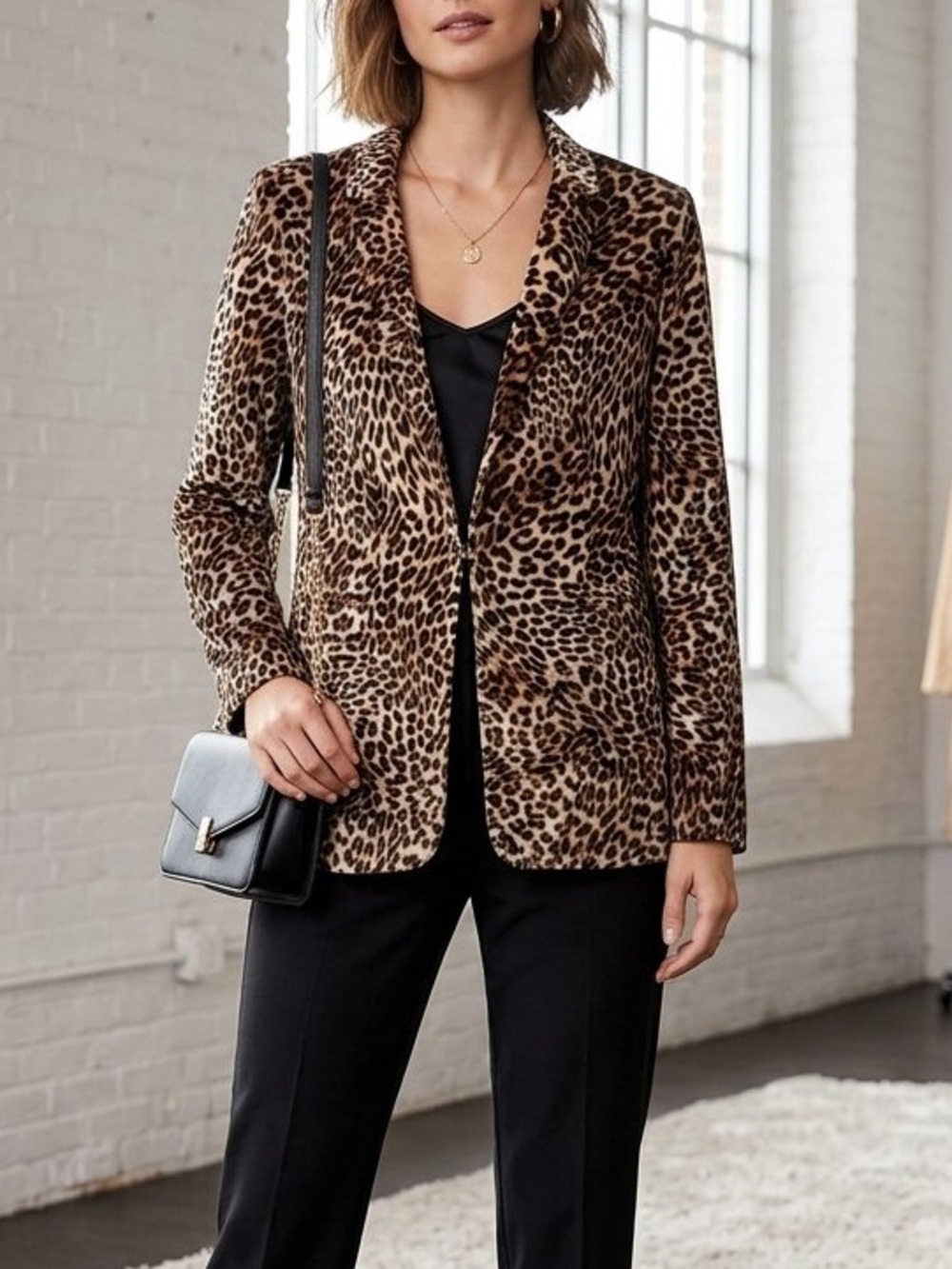 libby. edelman Leopard Print Blazer in Brown/Tan